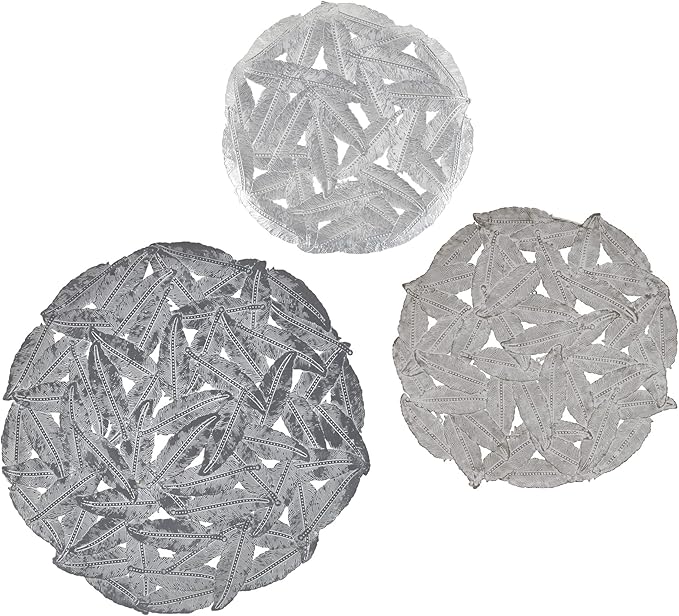 Madison Park Wall Art Living Room Metal Decor - Home Accent Modern Kitchen Dining Decoration, Ready to Hang Panel for Bedroom, Multi-Sizes, Rossi Grey 3 Piece