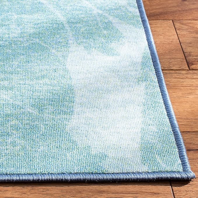 SAFAVIEH Disney Princess Collection Machine Washable Slip Resistant 5' x 7' Light Blue/Turquoise Assurance Kids Bedroom Nursery Playroom Area Rug