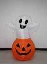 TRMESIA 4FT Halloween Inflatable Decor White Ghost Pumpkin with LED Lights Indoor Outdoor Blow Up Decoration Halloween Party Holiday Decoration