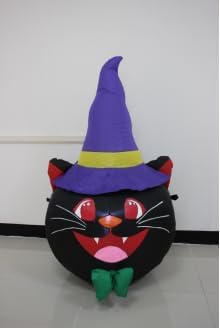 4FT Cat Head Halloween Inflatable Decoration Halloween Parties Holiday Decor Blow Up Decorations with LED Lights Indoor Outdoor Yard Graden Decor