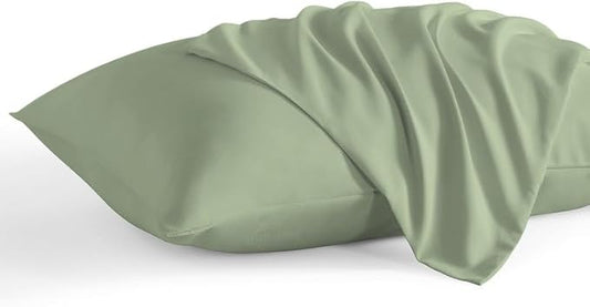 Travel Pillowcase 13 x 18 Inch, 100% Egyptian Cotton Set of 2 Toddler Pillowcase Zipper Closer 600 Thraed Count - Toddler Travel 13x18 Zipper, Moss Solid