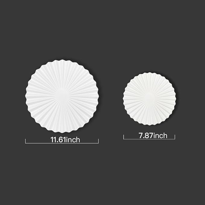 ITrixgan Room Wall Decor Set Art Aesthetic, White Metal Art Wall Decor Wall Hangings For Living Room Decor, Modern Home Metal Wall Decor For Bedroom Dining Room Above Bed Above TV, Round Wall Decor
