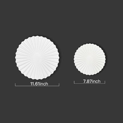 ITrixgan Room Wall Decor Set Art Aesthetic, White Metal Art Wall Decor Wall Hangings For Living Room Decor, Modern Home Metal Wall Decor For Bedroom Dining Room Above Bed Above TV, Round Wall Decor