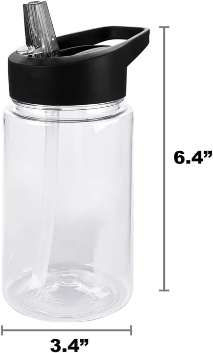 LOGOVISION Sesame Street Kids Tritan Plastic Water Bottle with Straw Lid and Handle, Reusable Tumbler for Toddlers, Unisex for Girls and Boys, 12oz, Big Oscar