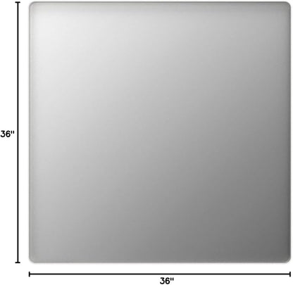 LOAAO 36x36 Inch White Metal Framed Bathroom Mirror for Wall, White Bathroom Vanity Mirror Farmhouse, Large Rounded Rectangle Mirror, Anti-Rust, Tempered Glass, Hangs Horizontally or Vertically