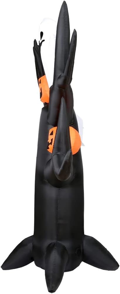 Haunted Hill Farm 8-Ft. Inflatable Spooky Halloween Tree with Ghosts, Pumpkins and LED Lights | Festive Holiday Blow-Up Decorations | Blower, Ropes, and Stakes Included | HISPKYTREE081-L