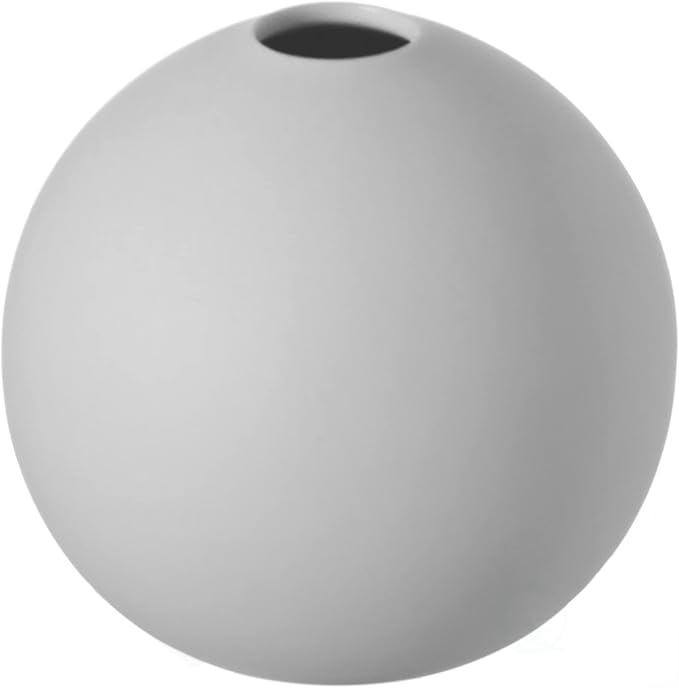 4-in Round White Ceramic Table Vase – Modern, Bohemian and Minimalist Decorative Centerpiece for Weddings, Dining & Living Rooms, Offices, Coffee Tables, and Interior Design Accessories