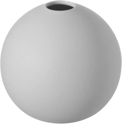 4-in Round White Ceramic Table Vase – Modern, Bohemian and Minimalist Decorative Centerpiece for Weddings, Dining & Living Rooms, Offices, Coffee Tables, and Interior Design Accessories