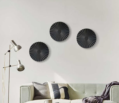 ITrixgan Round Metal Wall Decor Above Couch Hanging Black Modern Art For Farmhouse Home Office Decorative Gothic Room Decor Set of 3