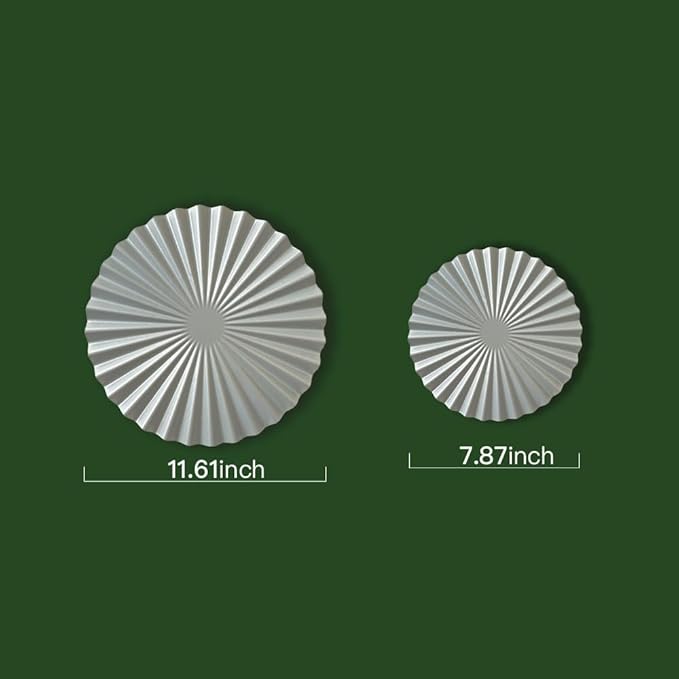 ITrixgan Metal Wall Art Decor Set - Sunburst Metal Art, Silver Accents For Living Room - Set of 4