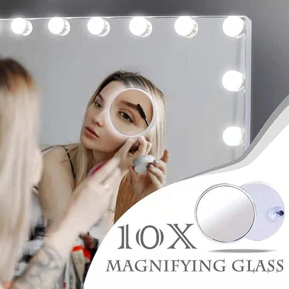 Kottova Vanity Mirror with Lights,23×18" Makeup Mirror,Hollywood Mirror with 15 LED,3 Color Modes & Detachable 10X Magnification Mirror,Slim Metal Frame Design,Smart Touch Control,Plug in