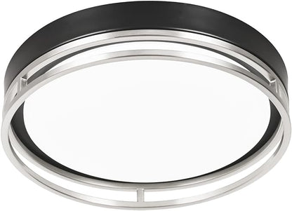 12.5 Inch LED Flush Mount Ceiling Light Fixture, 26W, Super Bright 1700 Lumens, 3 Color 3000K/4000K/5000K, Dimmable Ceiling Lamp for Bedroom Hallway Bathroom Kitchen Laundry (Black Nickel)