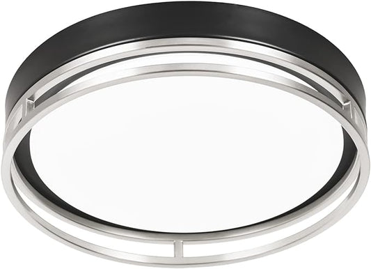 12.5 Inch LED Flush Mount Ceiling Light Fixture, 26W, Super Bright 1700 Lumens, 3 Color 3000K/4000K/5000K, Dimmable Ceiling Lamp for Bedroom Hallway Bathroom Kitchen Laundry (Black Nickel)