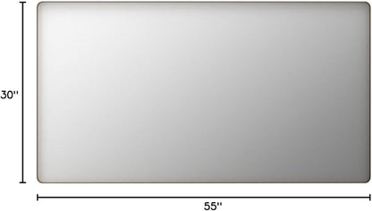 LOAAO 55”X30” Gold Bathroom Mirror, Rounded Rectangle Gold Frame Mirror, Brushed Gold Bathroom Vanity Mirror Wall-Mounted, Anti-Rust, Tempered Glass, Hangs Horizontally or Vertically
