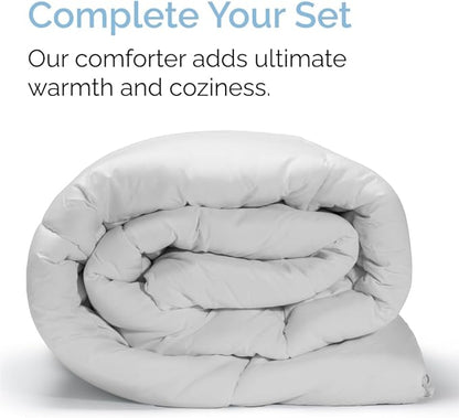CGK Linens Twin 4 Piece Sheet Set - Cooling Sheets for Hot Sleepers - Hotel Luxury Bedding Set with 8-16 Inch Deep Pockets - 1 Flat & 1 Fitted & 2 Pillowcases - Soft, Comfy & Wrinkle Free - Light Grey