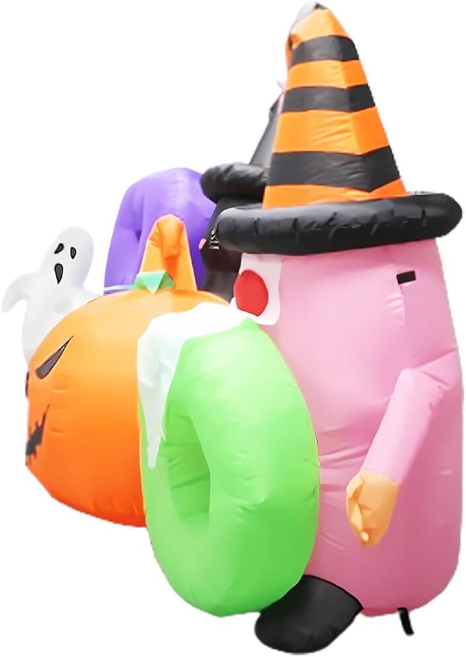 Haunted Hill Farm 5-Ft Tall Boo Sign Blow Up Inflatable with Lights and Music, Outdoor Halloween Inflatable Decoration for Lawn and Yard, Large Spooky Holiday Decor