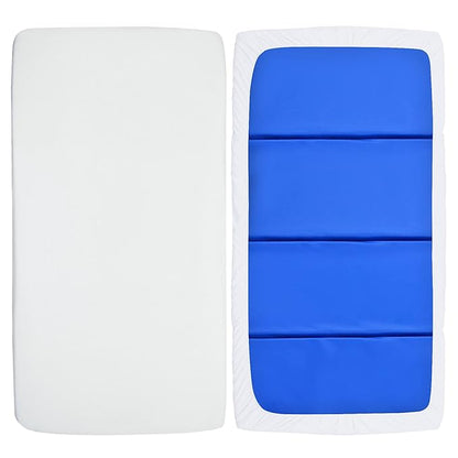 Nap Mat Sheet 24" x 48" x 4" Fitted Elastic Corners Preschool Day Care Rest Nap Mat Cover, Soft & Breathable Baby Sheets for Regalo My Cot Portable Toddler Bed and Joovy Travel Cot, White