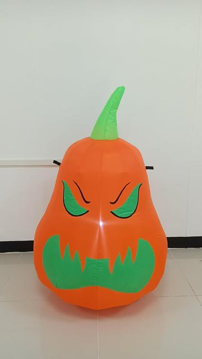 4FT Pumpkin Halloween Inflatable Decor Blow Up Decoration with LED Lights Perfect for Halloween Parties Holiday Indoor Outdoor Yard Graden Inflatable Decoration