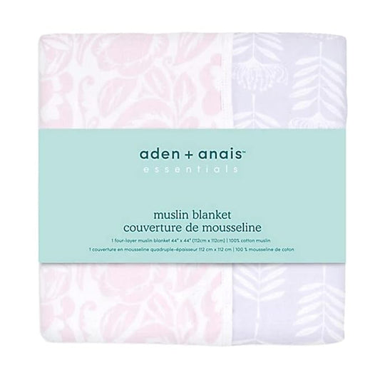 aden + anais Essentials Dream Blanket, Muslin Baby Blankets for Girls & Boys, Ideal Lightweight Newborn Nursery & Crib Blanket, Shower & Registry Gift, Damsel - Savoy