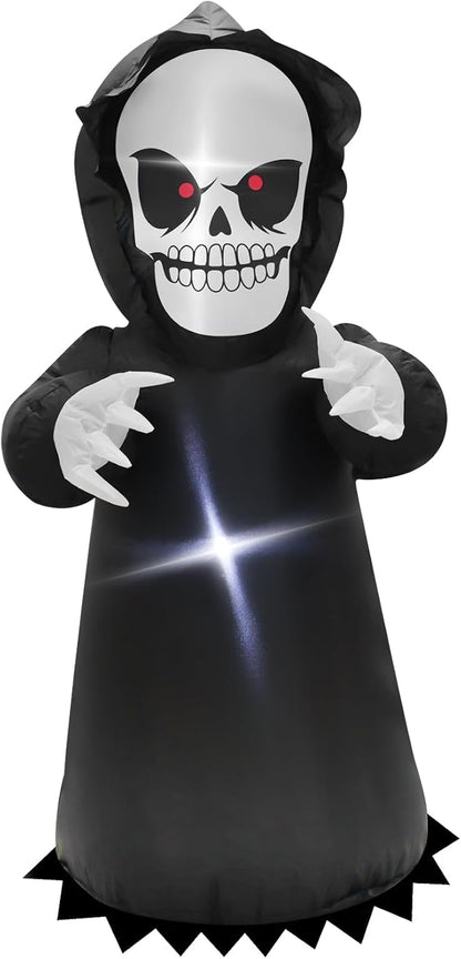 TRMESIA 4FT Halloween Ghost Inflatable Blow up Death God Decoration with LED Lights Indoor Outdoor Party Holiday Lawn Graden Holiday Decoration