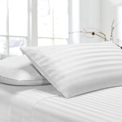 Euro Shams Pillow Covers 20" x 26" 2 Pack No Insert 600 Thread Count 100% Egyptian Cotton Square Throw Pillowcovers Smooth Feel Pillow Sham for Bedroom, Hotel, Home Decor Cushion Cover White Stripe