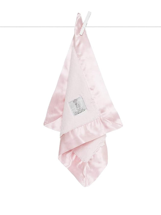 Little Giraffe Baby Blanket - Luxe Soft Blanket with Satin Trim - Baby Stroller Blanket - Newborn Baby Essentials & Baby Gifts - 17" x 17" - Pink