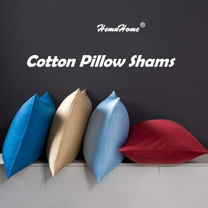 Euro Shams Pillow Covers 20" x 26" 2 Pack No Insert 600 Thread Count 100% Egyptian Cotton Square Throw Pillowcovers Smooth Feel Pillow Sham for Bedroom, Hotel, Home Decor Cushion Cover White