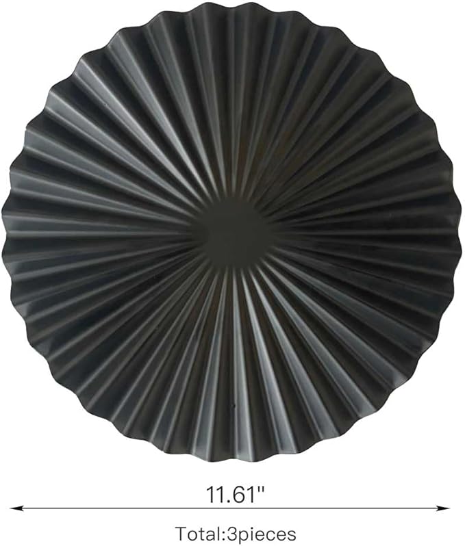 ITrixgan Round Metal Wall Decor Above Couch Hanging Black Modern Art For Farmhouse Home Office Decorative Gothic Room Decor Set of 3