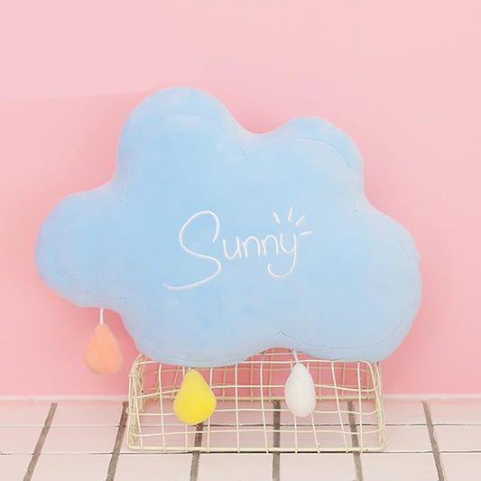 Moon Rainbow Cloud Pillow Cushion, Soft Plush Cloud Shaped Pillow Stuffed Rainbow and Moon Nursery Decor,Bedside Sofa Sleeping Pillow, Kids Cute Candy Color Cushion (Cloud)