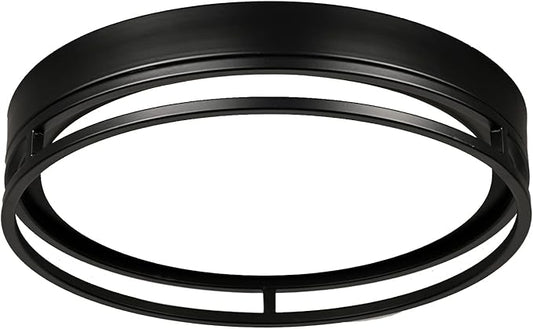 12.5 Inch LED Flush Mount Ceiling Light Fixture, 26W, Super Bright 1700 Lumens, 3 Color 3000K/4000K/5000K, Dimmable Ceiling Lamp for Bedroom Hallway Bathroom Kitchen Laundry (Black)