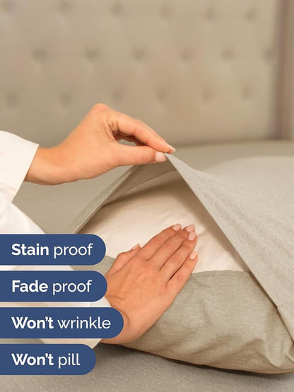 Extra Deep Twin Sheet Set - 4 Piece Breathable and Cooling Sheets - Hotel Luxury Bed Sheets Set - Easy Fit - Soft, Wrinkle Free and Comfy Sheets Set - Heathered Beige Sheet Set with Extra Deep Pockets