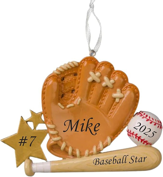 2025 Baseball Christmas Ornament – Sports-Themed Holiday Decoration – Baseball Ornament Keepsake for Players, Fans & Families – Custom Sports Ornament Gift for Tree (Baseball Glove)