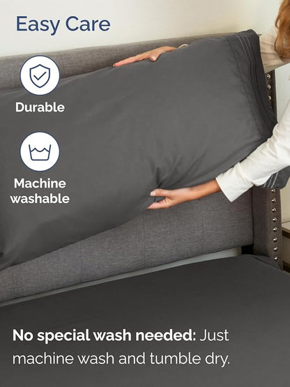 Extra Deep Twin Sheet Set - 4 Piece Breathable & Cooling Sheets - Hotel Luxury Bed Sheets Set - Easy & Secure Fit - Soft, Wrinkle Free & Comfy Sheets Set - Charcoal Sheet Set with Extra Deep Pockets