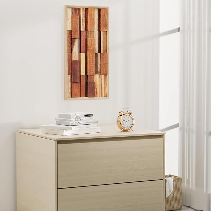 NAHARO Modern Wood Wall Decor- Natural wood Handcrafted Rustic Charm for Your Home - Perfect for Living Room, Bedroom,Kitchen,or Office