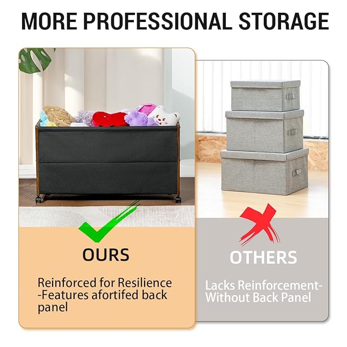 Toy Box, Toy Storage Organizer, Toy Box for Boys Girls, Wooden Kids Storage, Patented Design