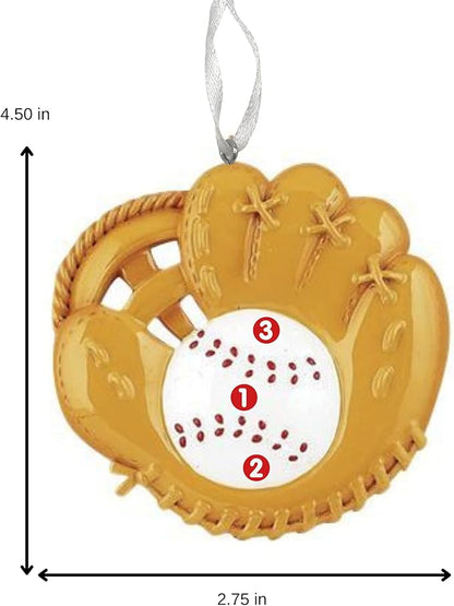 2025 Baseball Christmas Ornament – Sports-Themed Holiday Decoration – Baseball Ornament Keepsake for Players, Fans & Families – Custom Sports Ornament Gift for Tree (Baseball Mitt)