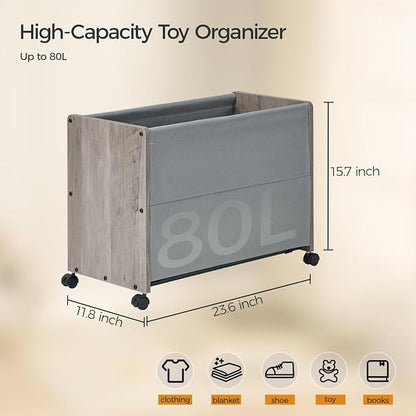 Toy Box, Toy Chest, Toy Box for Living Room, Kids Toys Storage Decorative, with Metal Frame, Grey, Patented Design