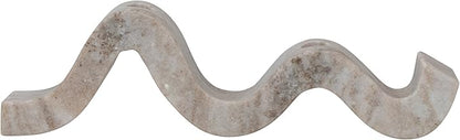 Bloomingville Marble Wave Double Taper Candle Holder, Beige
