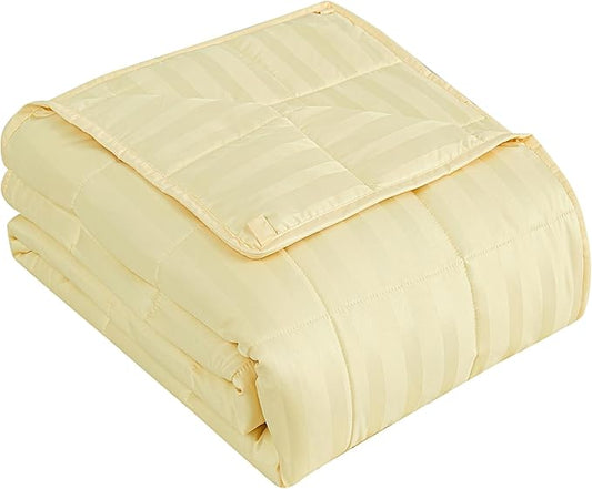 Weighted Blanket for Adult,20lbs Heavy Weighted Blanket 80"x87" Breathable Cooling Summer Blankets, Ultra Soft Cotton Comfort Throw Blanket with Glass Beads for All-Season (Yellow)
