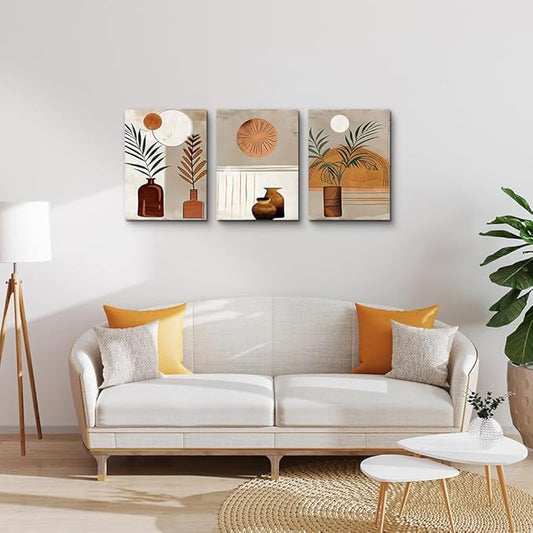 DZRWUBHS Boho Wall Art Prints Wall Decor for Bedroom Canvas Wall Art for Living Room Office Decorations Paintings Abstract Wall Pictures Artwork Modern Minimalist Home Decor 3 Piece Ready To Hang
