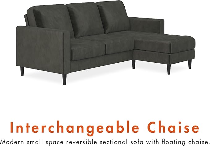 CosmoLiving by Cosmopolitan Strummer Reversible Sectional Couch, Light Gray Sofa, Sectional Couch