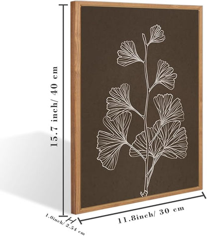 IARTTOP Framed Boho Botanical Picture Canvas Wall Art Vintage Floral Art Prints Minimalist Neutral Plant Wall Decor for Living room Bedroom Office-12 * 16 Inch Set of 3