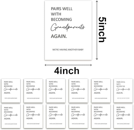 12 Pcs Pregnancy Announcement for Grandparents Gifts for First Time Grandparents Pairs Well with Becoming Grandparents Wine Label New Grandparent Gifts