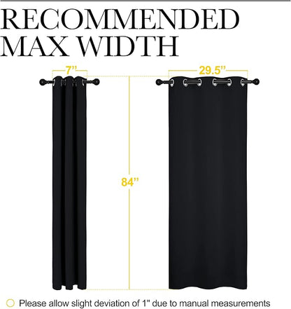 NICETOWN Halloween Blackout Draperies Window Curtain Panels, Autumn/Winter Thermal Insulated Solid Grommet Blackout Curtains/Drapes for Cafe (Set of 2, 34 inches by 84 inches, Black)