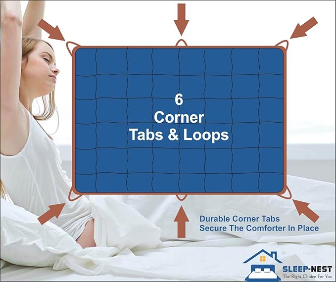 SLEEP-NEST Hotel Luxury King Comforter 102 x 90 - All Season Bedding 1 Piece Down Alternative Box Stitched Comforter with 8 Tabs - 350 GSM, Ultra Soft, Lightweight & Breathable Quilt - White
