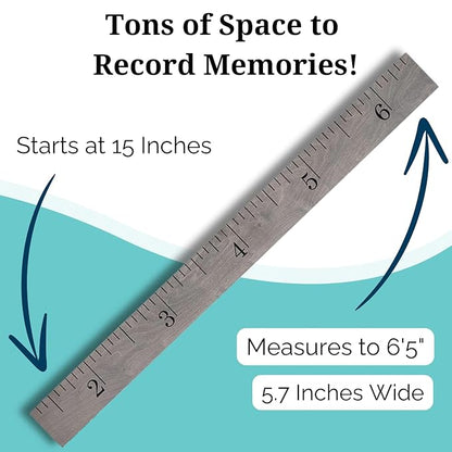 Wooden Growth Chart for Wall-Kids Sizing Chart, Height Measurement for Wall, Kids Height Wall Chart, Kids Height Ruler, Height Growth Chart for Kids - Love Grows Here Gray (63"x6.7")