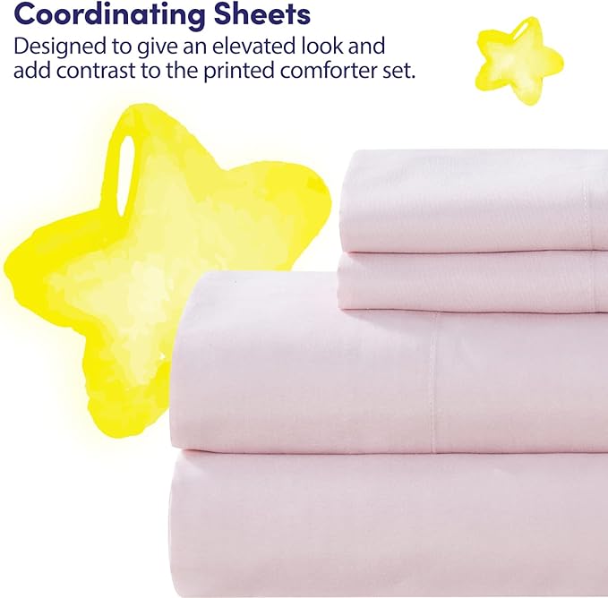 Kids Bedding Set Bed in a Bag for Boys and Girls Toddlers Printed Sheet Set and Comforter , Full, Waterbury Marble