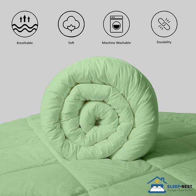 SLEEP-NEST All Season - Super King Plus 120x120 Hotel Luxury - Super Soft Down Alternative Pinch Pleated 1 Piece Comforter with 8 Tabs, Extra Large Quilt, Oversized King Duvet Insert - Olive Charm