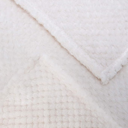 Fuzzy Throw Blanket, Plush Fleece Blankets for Adults, Toddler, Boys and Girls, Warm Soft Blankets and Throws for Bed, Couch, Sofa, Travel and Outdoor, Camping (Throw(50"x70"), L-Cream)