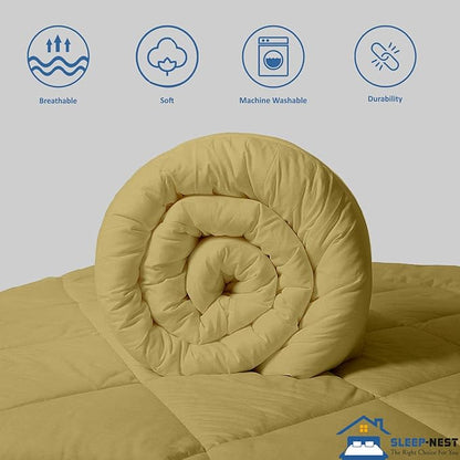 SLEEP-NEST All Season - Oversized King Plus 138x122 Hotel Luxury Down Alternative Pinch Pleated 1 Piece Comforter with 8 Tabs/Loops, Extra Wide Quilt, XL King 500 GSM Duvet Insert - Taupe